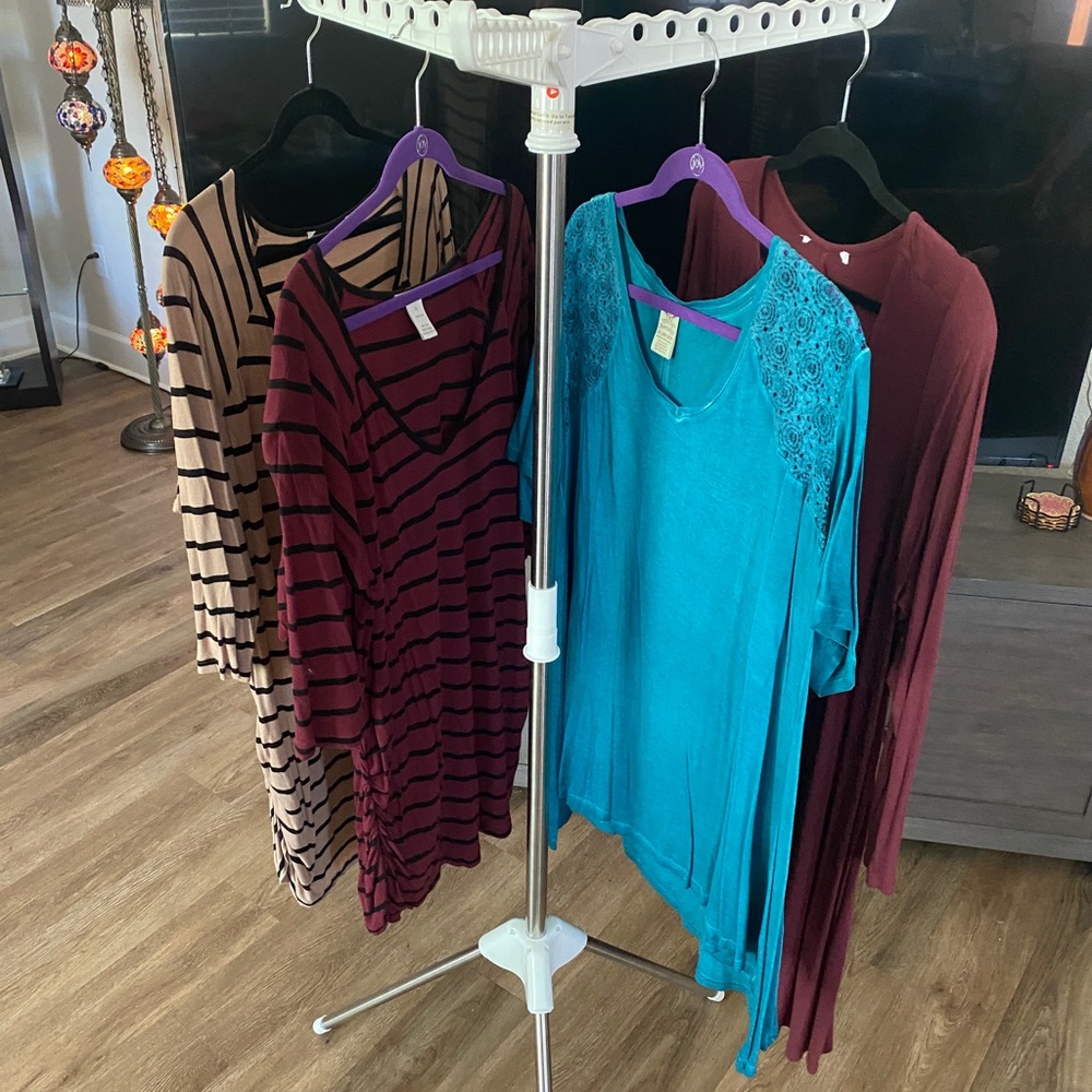 2X ~ Lot of 4 ~ 3/4 sleeved shirts